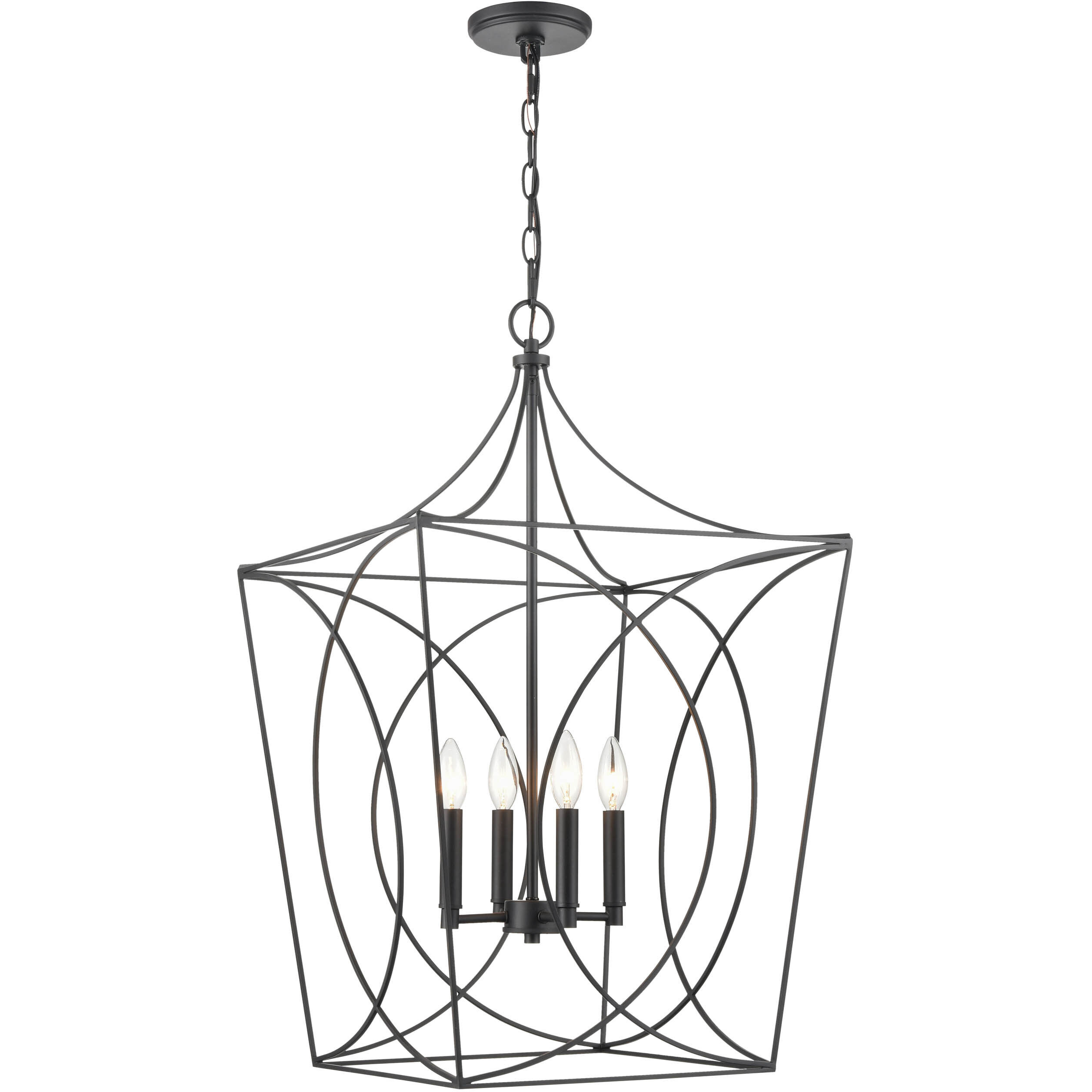 Tracy 4 Light 18 inch Matte Black Pendant Ceiling Light